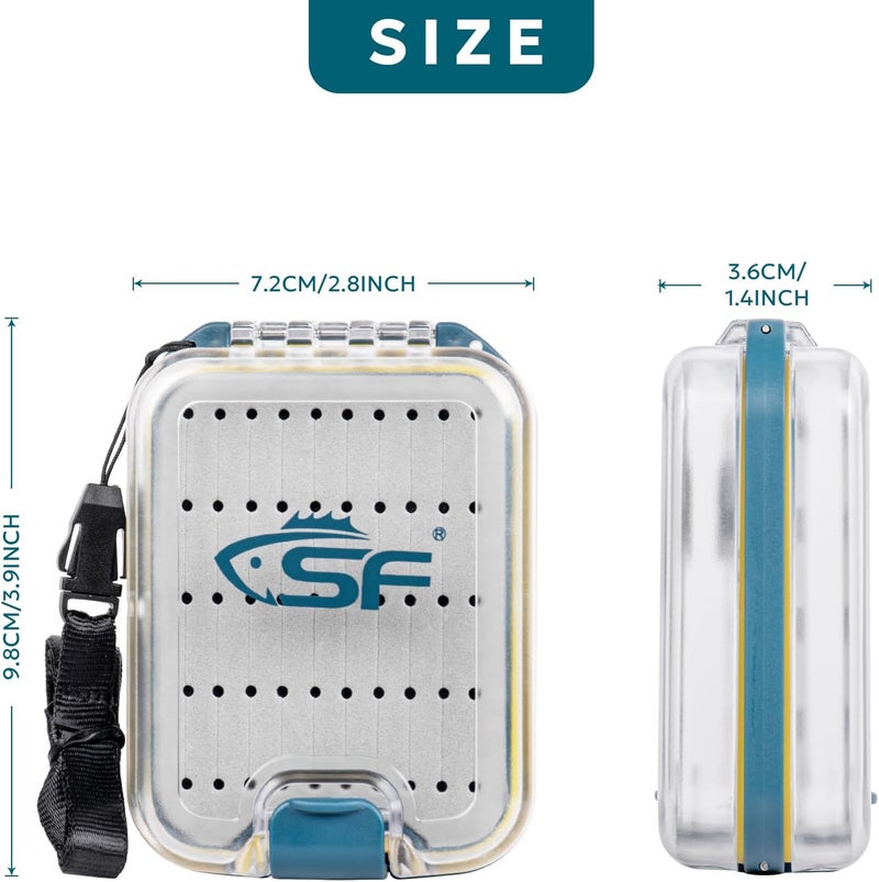 sf. Plastic Waterproof Pocket Fly Fishing Box Double Side Clear Lid Streamer Foam with Lanyard Mini Fly Box - Image 2